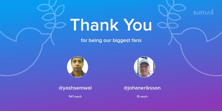 appivo's tweet photo. Our biggest fans this week: @yashsemwal, @johaneriksson. Thank you! via https://t.co/oSLStx5tQr https://t.co/dEmUqGs5s8