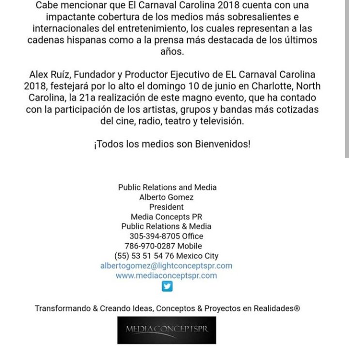 Este próximo 10 de Junio <a href="/LuceroMexico/">Lucero</a> recibirá las llaves de la ciudad de Charlotte y se convertirá la artista con el máximo reconocimiento del Carnaval más importante de los Estados Unidos.
SE SIGUEN COSECHANDO LOS ÉXITOS!! BRAVO LUCERO😍💖👏👏

Vía : MediaConceptsPR