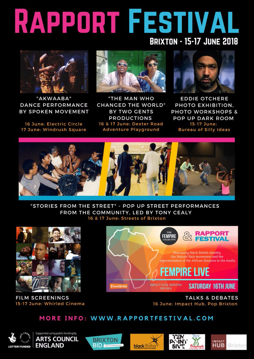 Would y'all check out the line up for this year's #RapportFestival.  It's gonna be heavy. More info at rapportfestival.com.  #AfricanDiaspora #IndieFilm #Theatre #Dance #Talks #PanelDiscussion