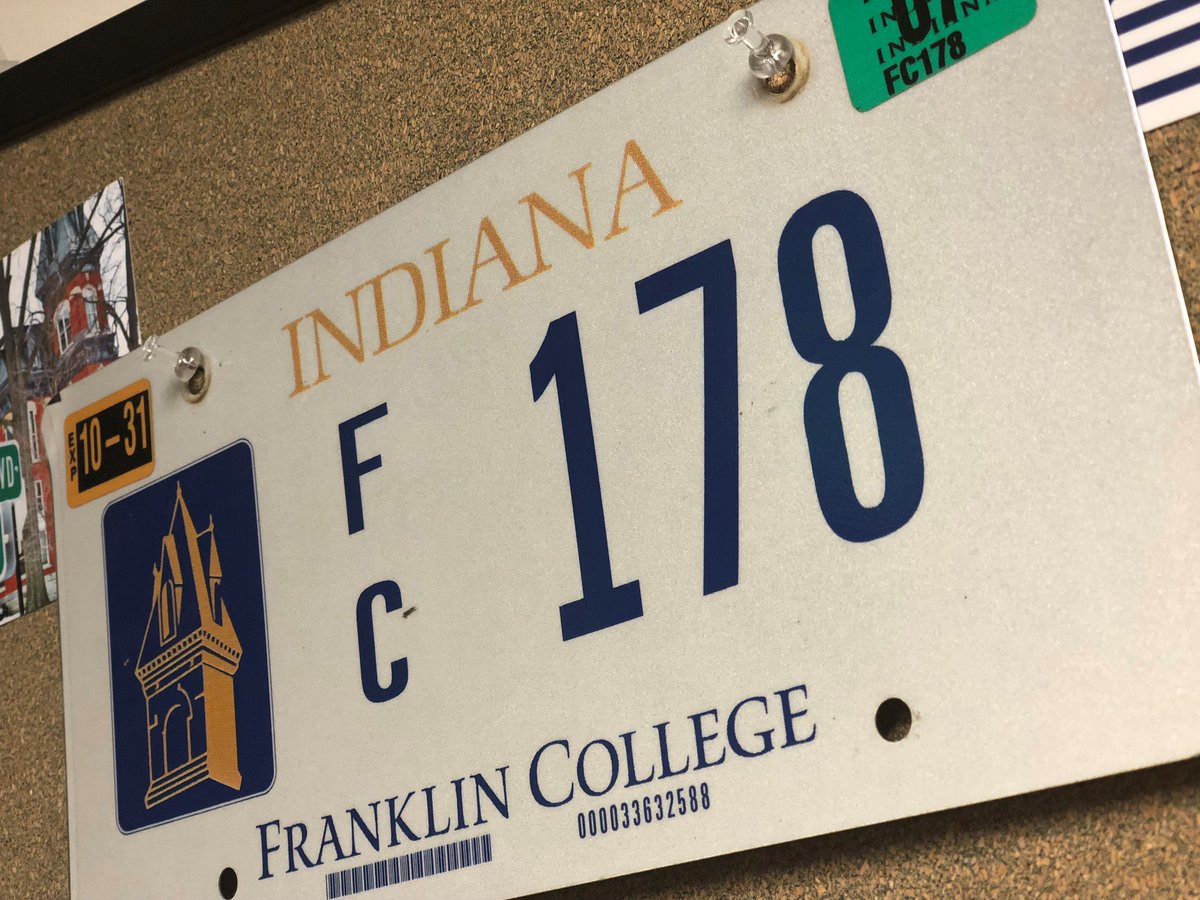 Class of 2018, don't forget to show your Grizzly pride with a <a href="/FranklinCollege/">Franklin College</a> license plate if you are an Indiana resident.  #GrizAlumni #GrizGrad