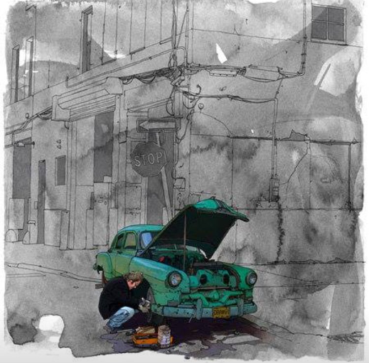 Scotthull's tweet photo. OH WOW! Can’t get enough of the sketchbook of our own #DavidReinbold. Stunning. #illustration #sketchbook https://t.co/LkoXMKvCDf