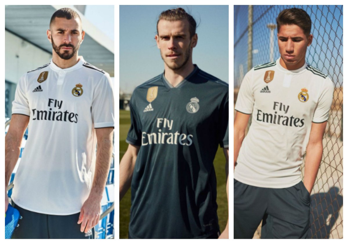 tresbcom's tweet photo. #Fútbol ⚽ Así son las nuevas camisetas del #RealMadrid para la temporada 2018-19 https://t.co/ZYF7au2Dw9 https://t.co/YwCSGkYe8M