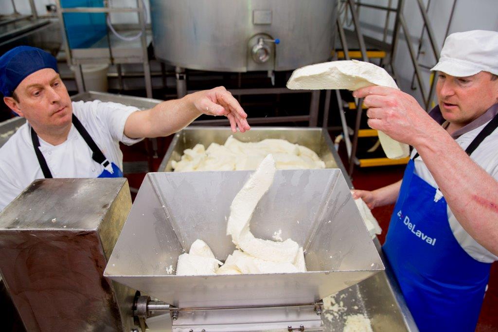 BritCheeseAward's tweet photo. Awards countdown:  #cheesemakerday  @HighWealdDairy milling the curd #BCA18 https://t.co/zlMnRslk3Y