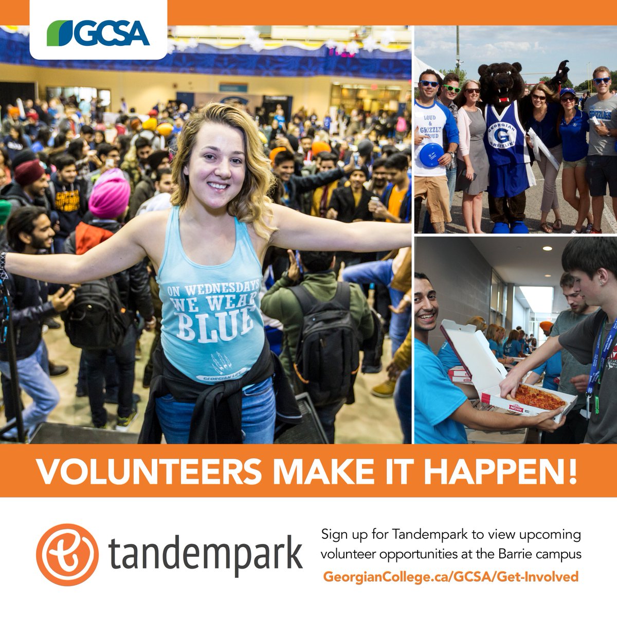Make it happen! Become a volunteer! 

#gcsa #gcsacrew #gcsabarrie #georgiancollege #georgiancollegestudents #georgiancollegebarrie #grizzlies