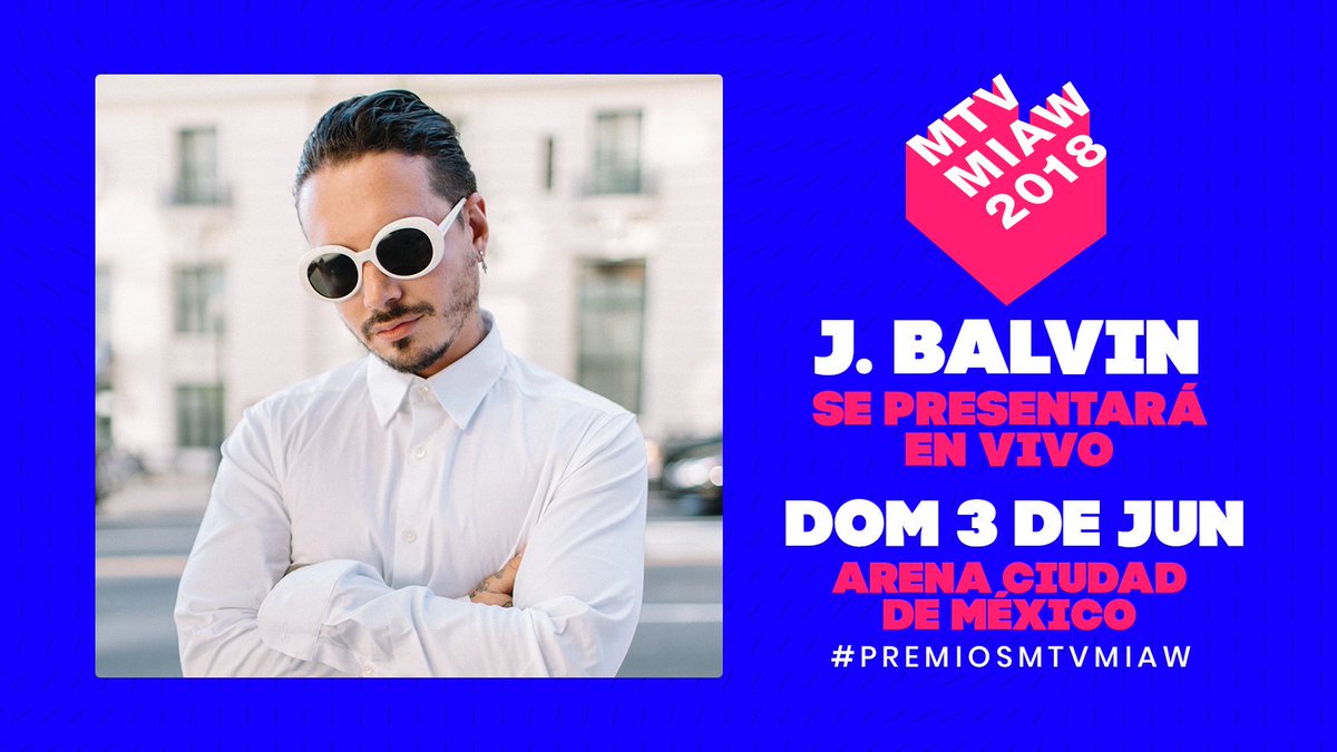 mtvmiaw's tweet photo. ¡SORPRESAAA! TENDREMOS A  @JBALVIN CANTANDO EN LOS #PREMIOSMTVMIAW! 😍😍

No te lo pierdas este domingo a las 8pm MX/CO 10pm AR https://t.co/E2vVPw4Gjr