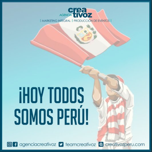 teamcreativoz's tweet photo. ¡Vamos a alentar a la selección! ¡Arriba Perú! 
#TeamCreativoz https://t.co/gyNW8jW3VZ