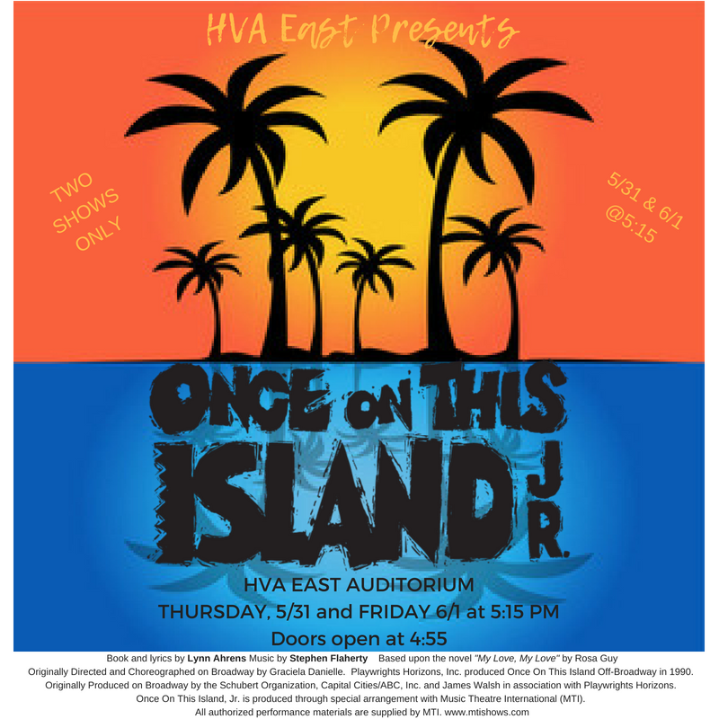 HVAArts's tweet photo. Information for our Spring Musical! #ArtsEd #hvaisland #theatreeducation #onceislandbroadway #onceonthisislandjr https://t.co/jEYW08BIFV