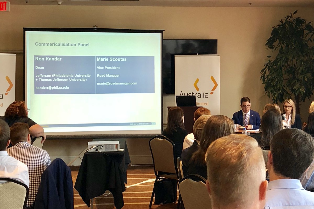 RoadManager5's tweet photo. It was a pleasure to tell the Road Manager story to Australian universities gathered in Philadelphia, for the international NAFSA conference.

Beyond the accelerators they run on campus are other opportunities to support Australian innovation and entrepreneurialism.
 #NAFSA2018 https://t.co/5Q9Ql2AAeA