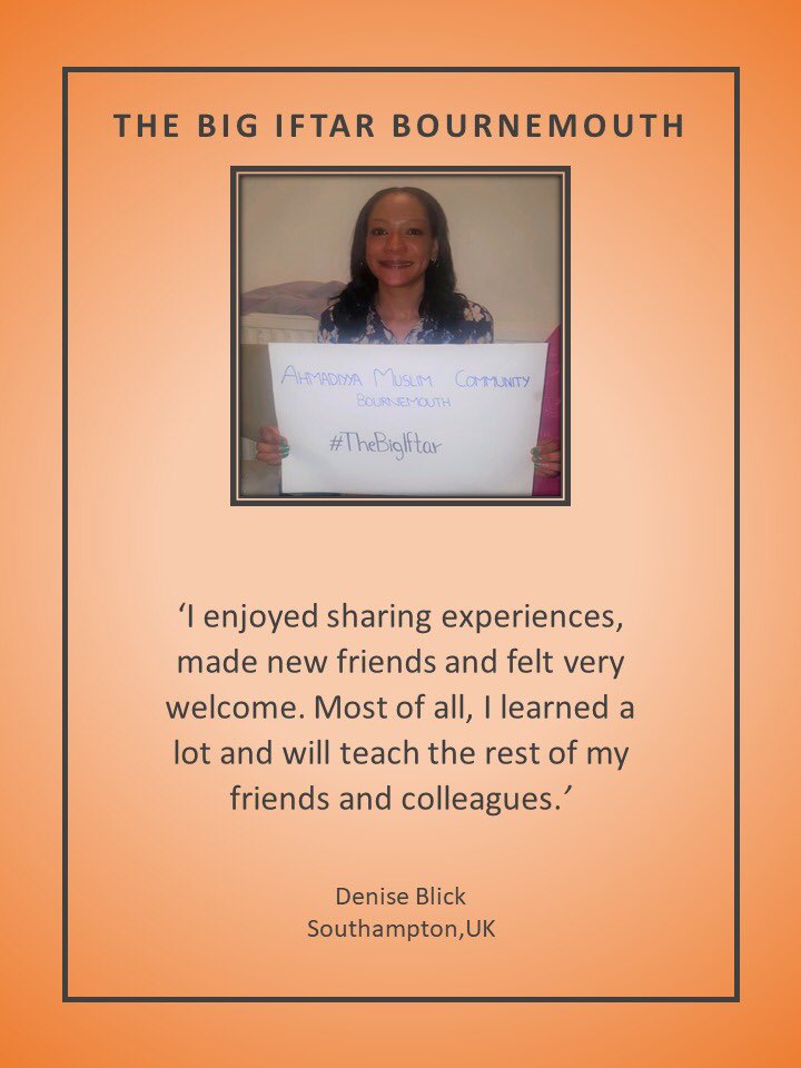 LajnaIslamabad's tweet image. Guests from several faiths and backgrounds attended #TheBigIftar by Bournemouth Jamaat on Sat, 26 May. The guests expressed their feelings, saying that it was well organised, food was delicious &amp;amp; they had a great opportunity to learn about #TrueIslam.

@True_IslamUK @LajnaUK