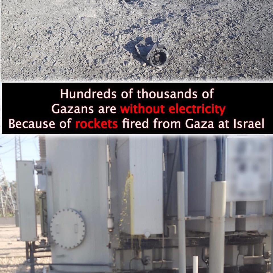 Once again Palestinian terrorists fired rockets at Israel and accidentally hit their own electricity lines - causing power outages all over Gaza for hours. Via @cogat_israel