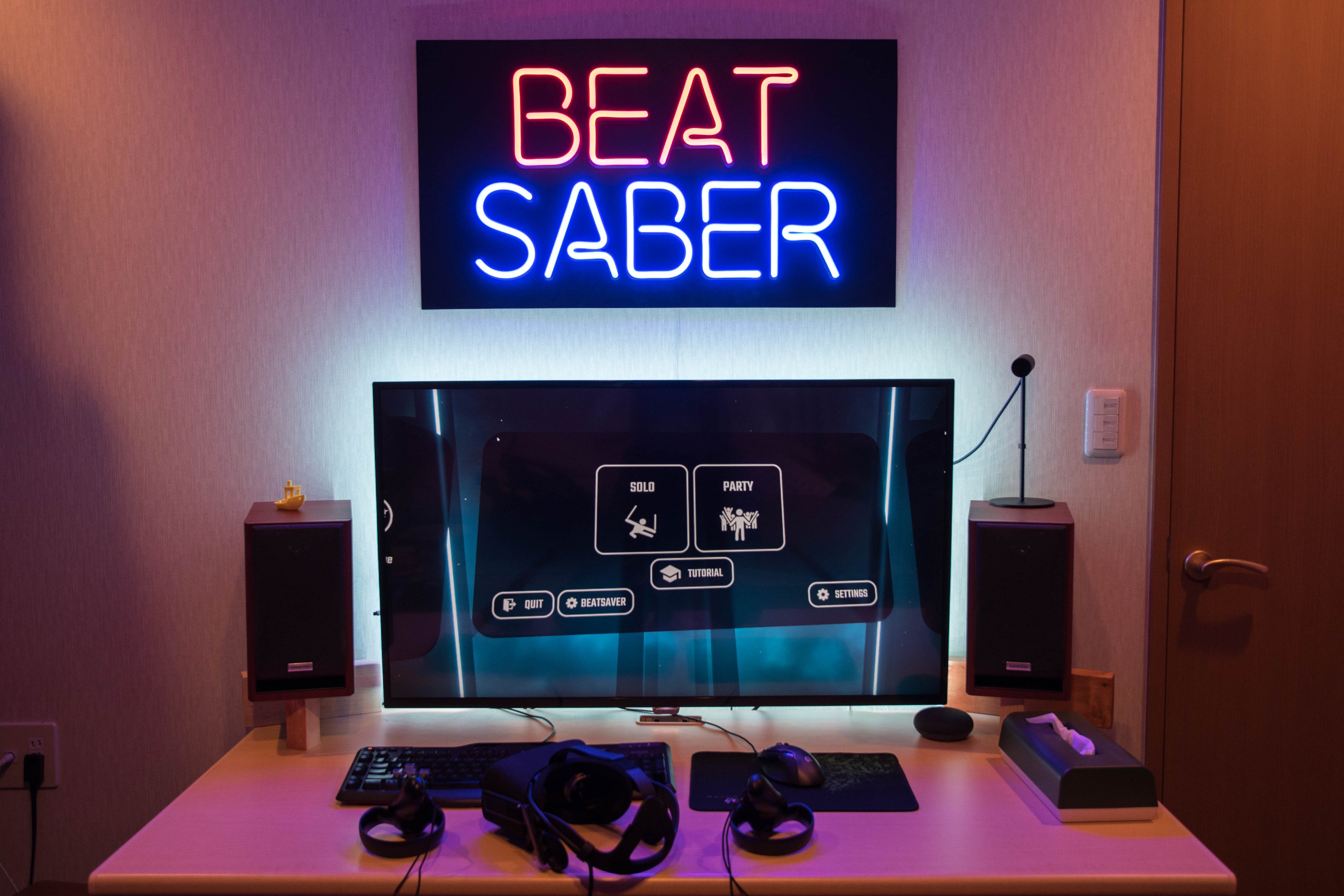 folder Arab Formuler Syou on Twitter: "I fell in love with the game @BeatSaber and its Logo. So  I decided to make the Neon* Sign to hang on my wall! I used 3D printer, LED