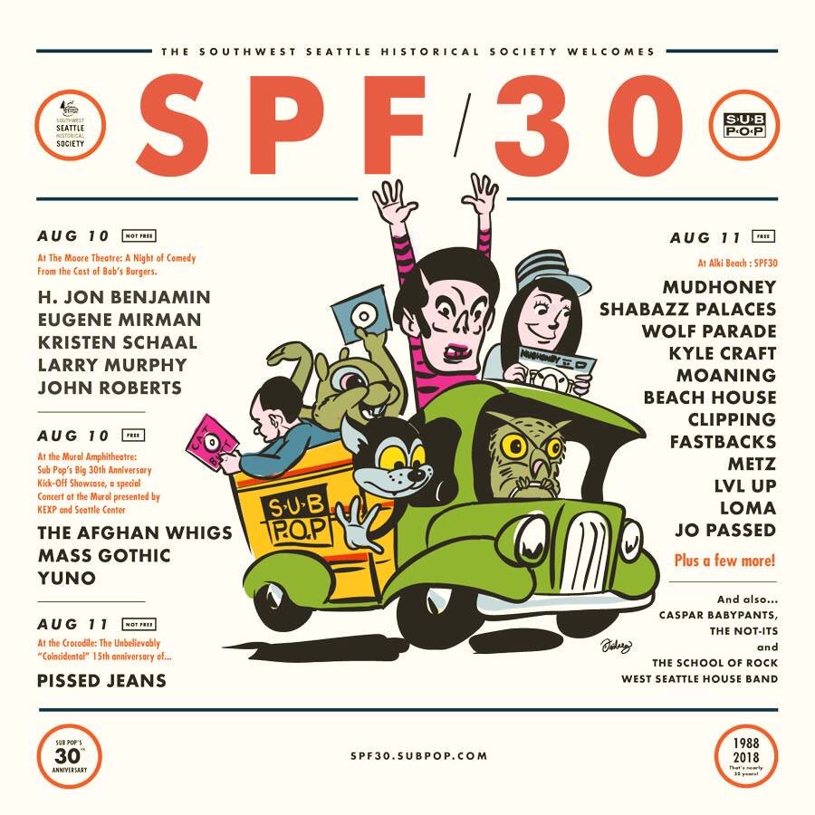 hoorayforearth's tweet photo. BEYOND PSYCHED!!! we kick off @subpop SPF30 w/ @Yvno + @theafghanwhigs august 10th  brought to you by theee @kexp https://t.co/uRRzAzEPNQ https://t.co/Zw5QzjoESJ