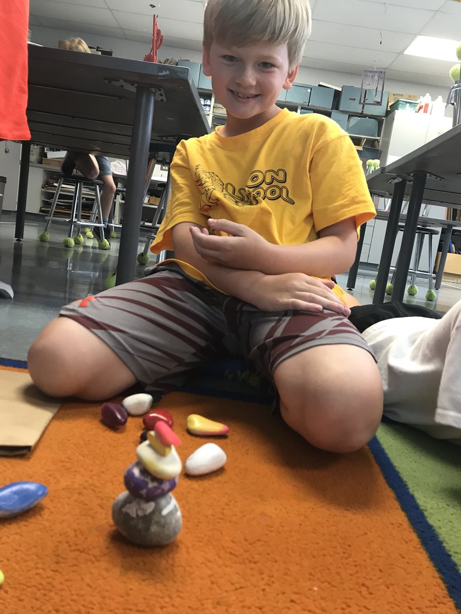 MaryKTapia's tweet photo. Thanks @GravityGlue for your inspiration today. 2nd grade artists used patience and persistence for rock balancing sculptures #LyonLearning #WeAreD34 #ArtsEd https://t.co/3sg9nPiFIN