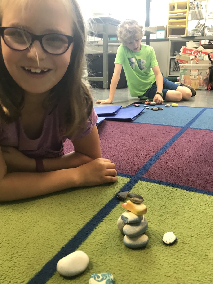 MaryKTapia's tweet photo. Thanks @GravityGlue for your inspiration today. 2nd grade artists used patience and persistence for rock balancing sculptures #LyonLearning #WeAreD34 #ArtsEd https://t.co/3sg9nPiFIN