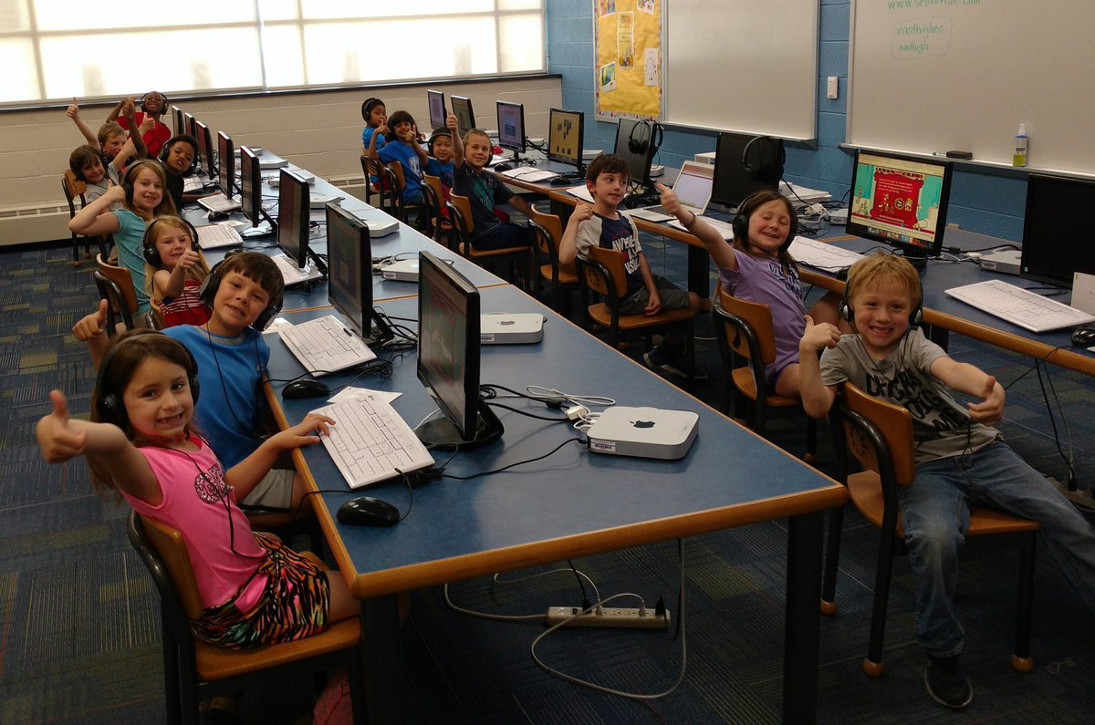 mrs_anderton's tweet image. Look at these Media Lab experts! We have come so FAR in our computer skills. We can log in, scroll, play math games, read stories, and so much more! Here we are for our last time in the lab before summer break! 🖥️👏#easthighleaders #computerexperts