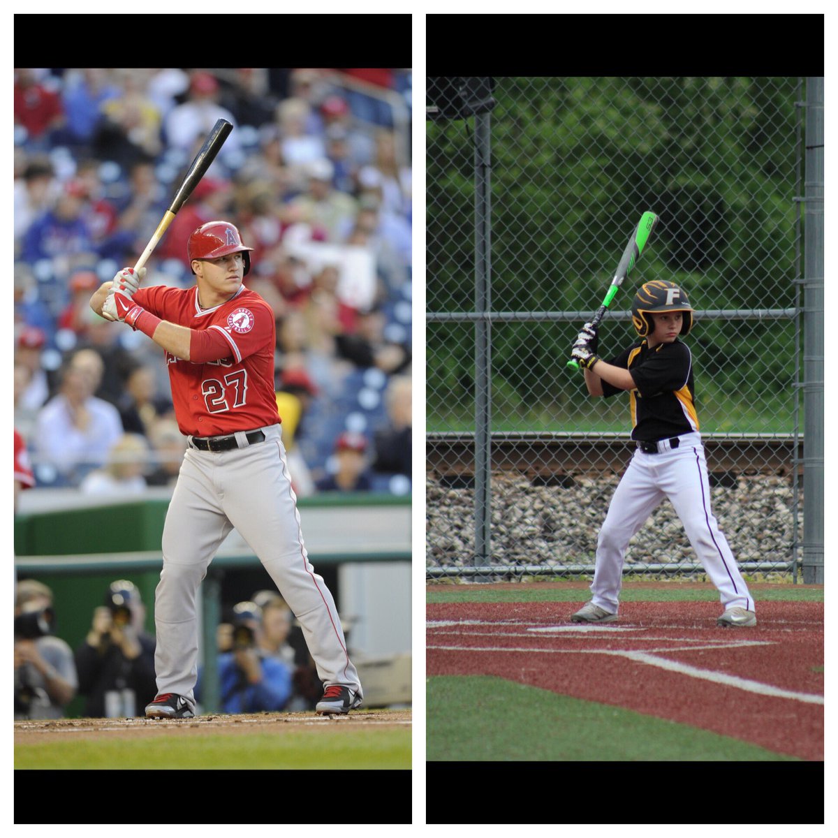 gr8golfer79's tweet image. Somebody has been watching @MikeTrout YouTube videos again...#8utravelbaseball #samecleats #samestance #bigdreams