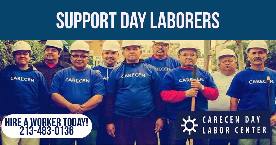 In need of help with painting, construction, demolition, gardening, moving, or a variety of different jobs?  Hire & support #DayLaborers today! Visit us at our Center on Union & Wilshire, on the right-side entrance of the Home Depot Plaza,or call us at (213) 483-0136 #Jornaleros