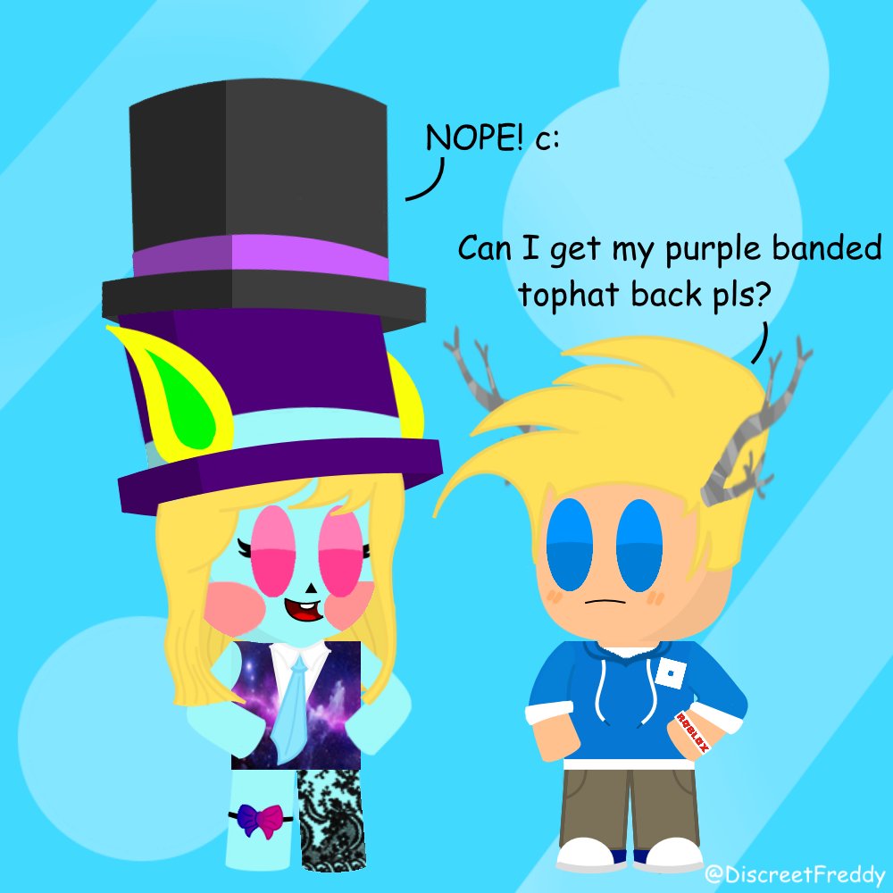 Fred On Twitter Fanart For At Evilartist D Also Can I - roblox green banded top hat