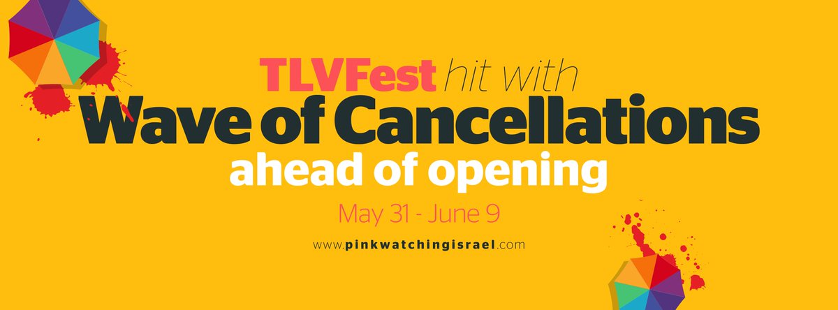 TLVFest hit with wave of cancellations. Artists &amp; directors from Brazil, France, Pakistan withdraw from #TLVFest following our call.
Thank you <a href="/linndaquebrada/">Linn da Quebrada</a> #ClaudiaPriscilla #KikoGoifman #AksFestival #SylvainCoisne  #CalídosAnjos #BiaMedeiros 
Read: buff.ly/2GYnsHD