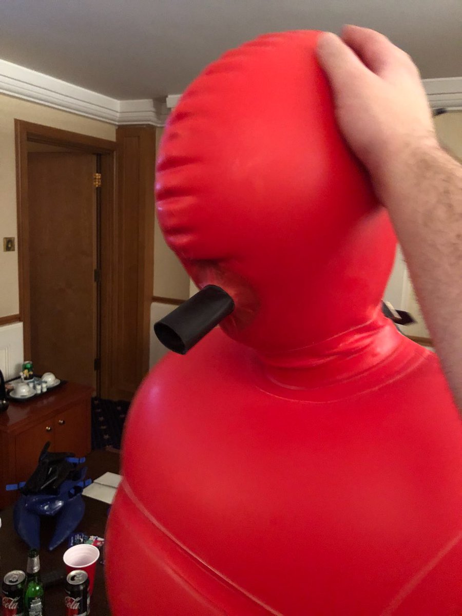 Redflare500 on X: Some inflatable fun from Saturday! Got sealed up in a  tight irremovable inflatable straightjacket body bag (which I got from  @makenshifox ) and squeaked repeatedly all night! I was