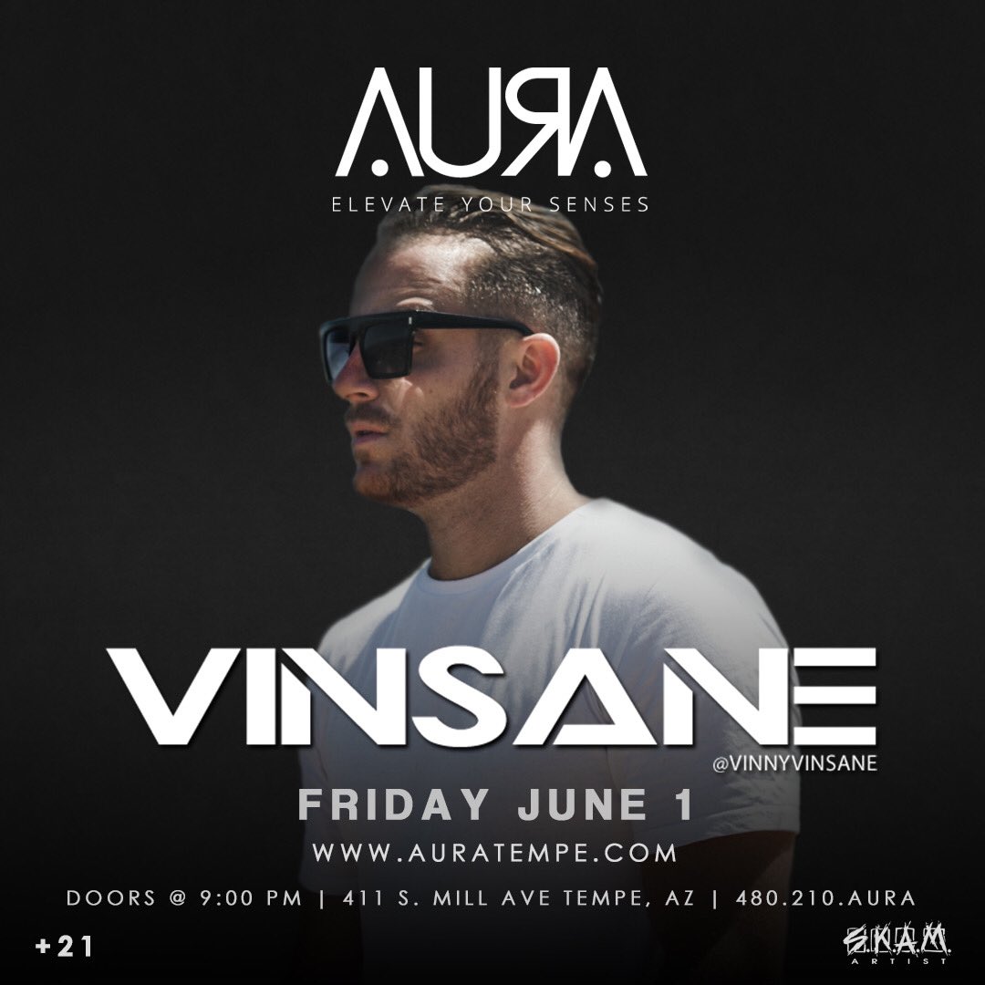 atlargebookings's tweet photo. #Friday 6/1 @skamartist @vinnyvinsane @AuraTempe #tempeaz ๐ #vinsane ๐ง๐ต #vinsanesummer ๐ถ #skamlife ๐ฏ๐ฅ๐ #BachelorNation https://t.co/xwrS55KLIP