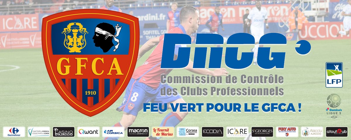 Saison 2018-2019 : Feu vert donné par la DNCG ! 😈🔴🔵 -> gfca-foot.com/v1/feu-vert-de… #Football #Soccer #GFCA #DNCG #LFP <a href="/DominosLigue2/">Ligue 2 BKT</a> <a href="/LFPfr/">Ligue de Football Professionnel</a> @o_miniconi <a href="/lequipe/">L'Équipe</a> <a href="/Corse_Matin/">Corse-Matin</a> <a href="/FTViaStella/">France 3 Corse</a> @FranceBleuRCFM <a href="/corsenetinfos/">Corse Net Infos</a>