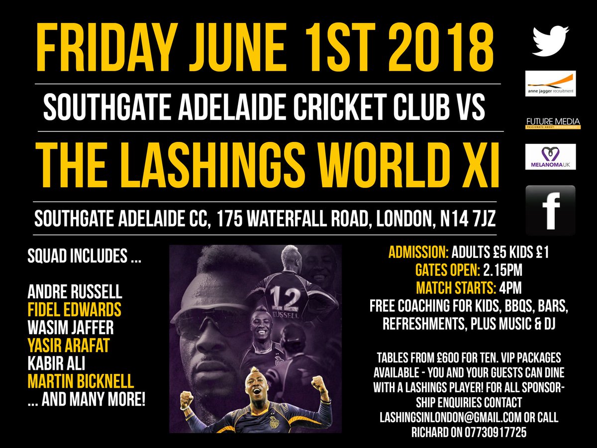 Exciting News!! Delighted to announce that @Russell12A will make his debut for the World XI this Friday @SAdelaideCC!!!! @scottcharlton lashings.co.uk/news.html