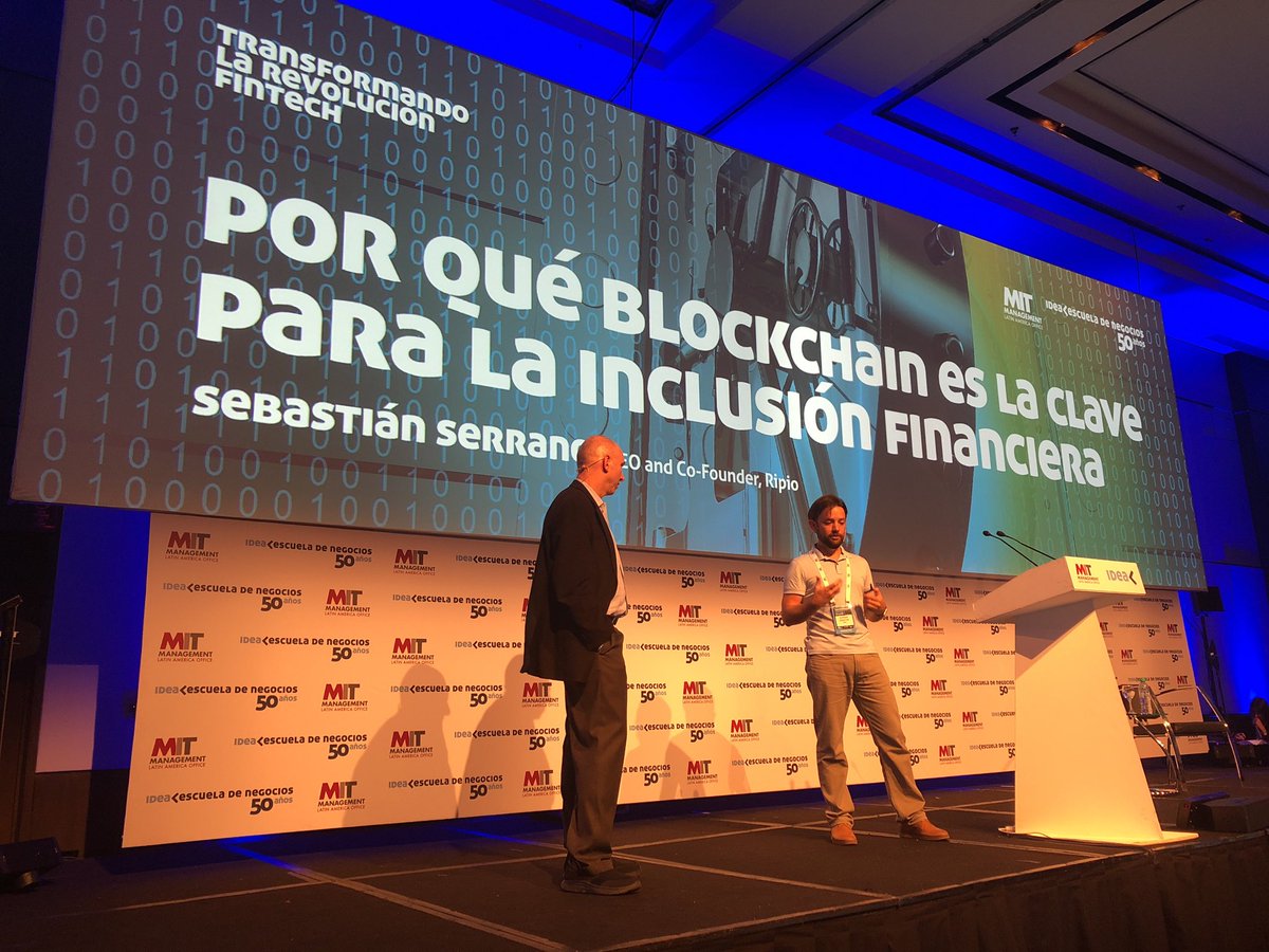 martingonzalez's tweet photo. @sserrano44 and @RobertoRigobon discussing the future of Ripio and FinTech at #MITFintechLatAm https://t.co/POUa5cbA4p