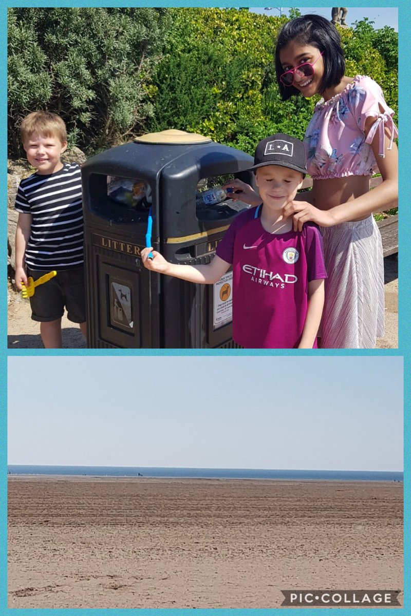 Doing our bit to help the environment by litter picking at St Annes Beach <a href="/nicewens/">Mrs Ewens</a> <a href="/MarklandHill/">Markland Hill School</a> @S_Karsondas @jayneepyke #sascampaigns