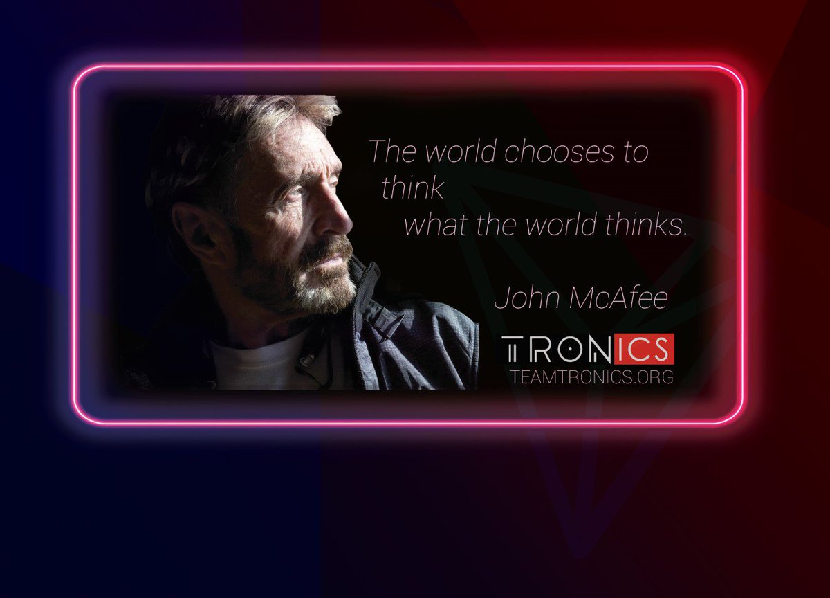officialmcafee's tweet image. If you are in the Tron community, vote for @team_tronics. Why? Because they are one of the few teams attempting to give back to the crypto community. Also, there are a couple of beautiful women on the team who promised to send me their phone numbers.  So vote for them or else!!