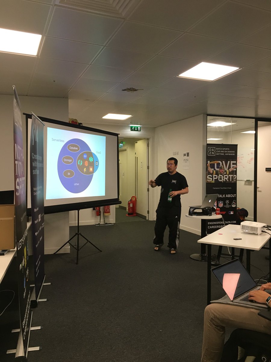 jlmikulskis's tweet photo. Next @ London NodeJS Meetup we have @theburningmonk telling us more about Serverless Design Patterns #serverless #LNM @DAZN_ngnrs @YLDio https://t.co/EocaM8zAKQ