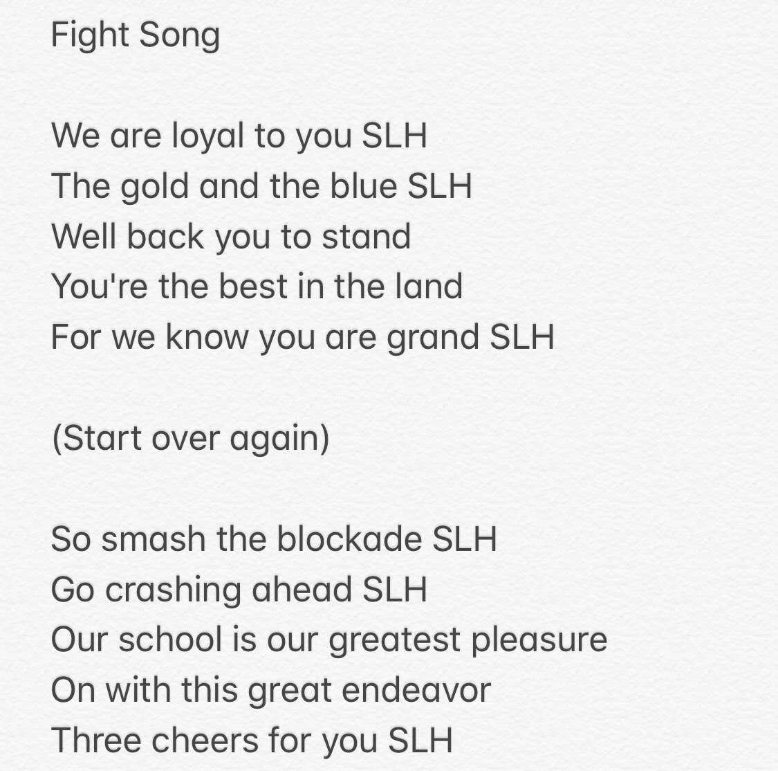 SLHSCheer's tweet photo. Great job today ladies!! Can’t wait for day 2 tomorrow!! Here are the words to the fight song. Remember to practice with the words! It will help! https://t.co/BIP3zWCteg