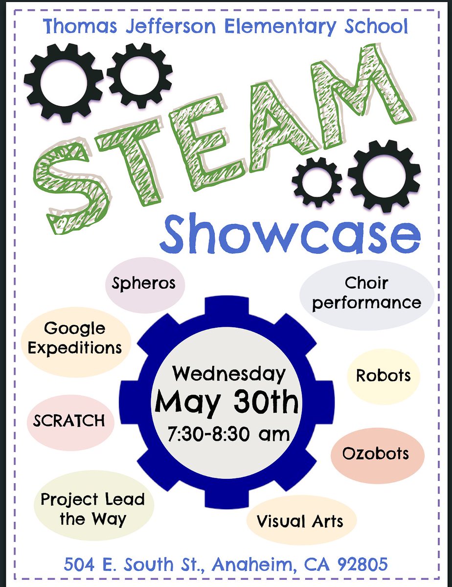 JeffSchoolNews's tweet photo. Please join us for our first annual STEAM showcase! Wednesday morning 7:30-8:30 AM https://t.co/7Q9ZSoCPte