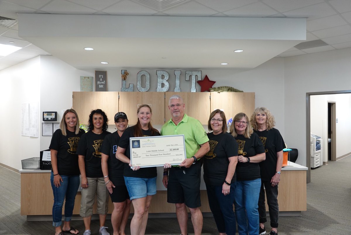 LobitMS's tweet image. Super excited!  
Thanks so much to Robert Partin and the Lago Mar Adopt a School! We graciously accepted a $2,500.00 donation today for our robotics program!! Woohoo!!