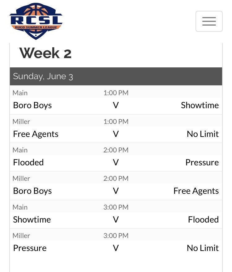 RCSLHOOPS's tweet photo. WEEK 2 SCHEDULE https://t.co/85nTfZeHyy