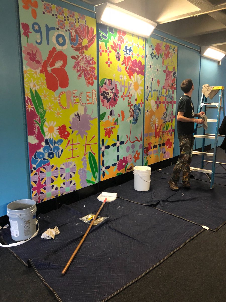 GotwalsArt's tweet photo. Mural installation starting! Our fourth graders and artist Lisa Volta have done some amazing work! https://t.co/LZ9sJkL088