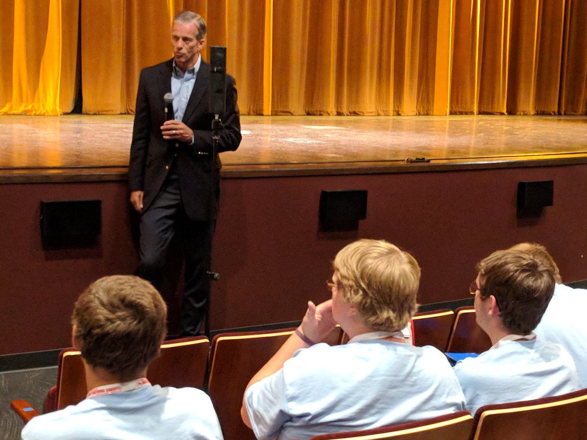 SDBoysState's tweet photo. The next legislator to appear at #SDBoysState was @SenJohnThune, who shared his journey into politics and critical insight on the workings of the federal government. https://t.co/WJUmj1OR2q