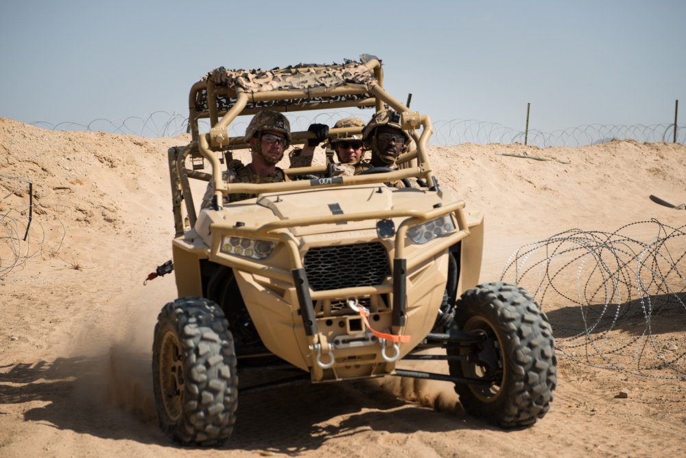 allison_barrie's tweet photo. FRONT PAGE! Check out my front page featured story @foxnews today on an amazing new drone destroying weapon mounted on #Polaris MRZRs and #Chevy trucks https://t.co/KAArXI7yxb #trucks #drones #atvs #offroad #military #SOFIC #SOFIC2018 https://t.co/VoNZ624pmK