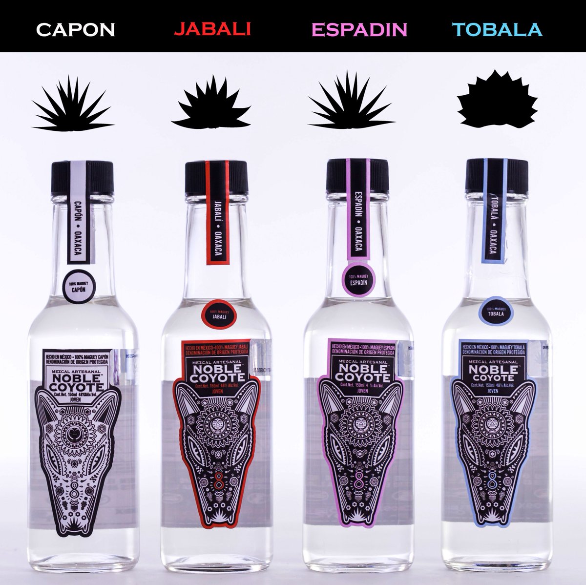 The mythical Noble Coyote takes the form of 5 premium artisanal mezcals each with unique flavor profiles reflecting the terroir where the agaves are grown and captured and expressed by the hands of our talented mezcaleros. #theagaveexperience #mezcalnoblecoyote