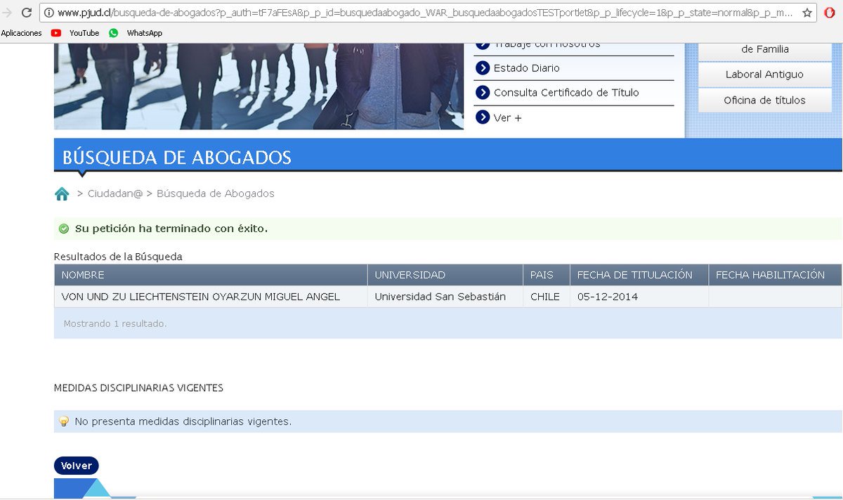 sinodiocl's tweet photo. @OscarEduardoAA1 @T13 En efecto Miguel no ha estafado a nadie. Pero una corrección: si es abogado y usa su nombre real. Adjunto información del Poder Judicial https://t.co/pQ8SWDhKIz