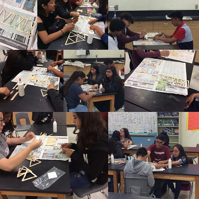 ALMSEagles's tweet photo. 8th grade science students worked collaboratively to design and build a bridge 🌉 as part of their end of the school year project. #almseagles 📷: Junior B. https://t.co/GAysBlXqLv https://t.co/EISOe26LuL