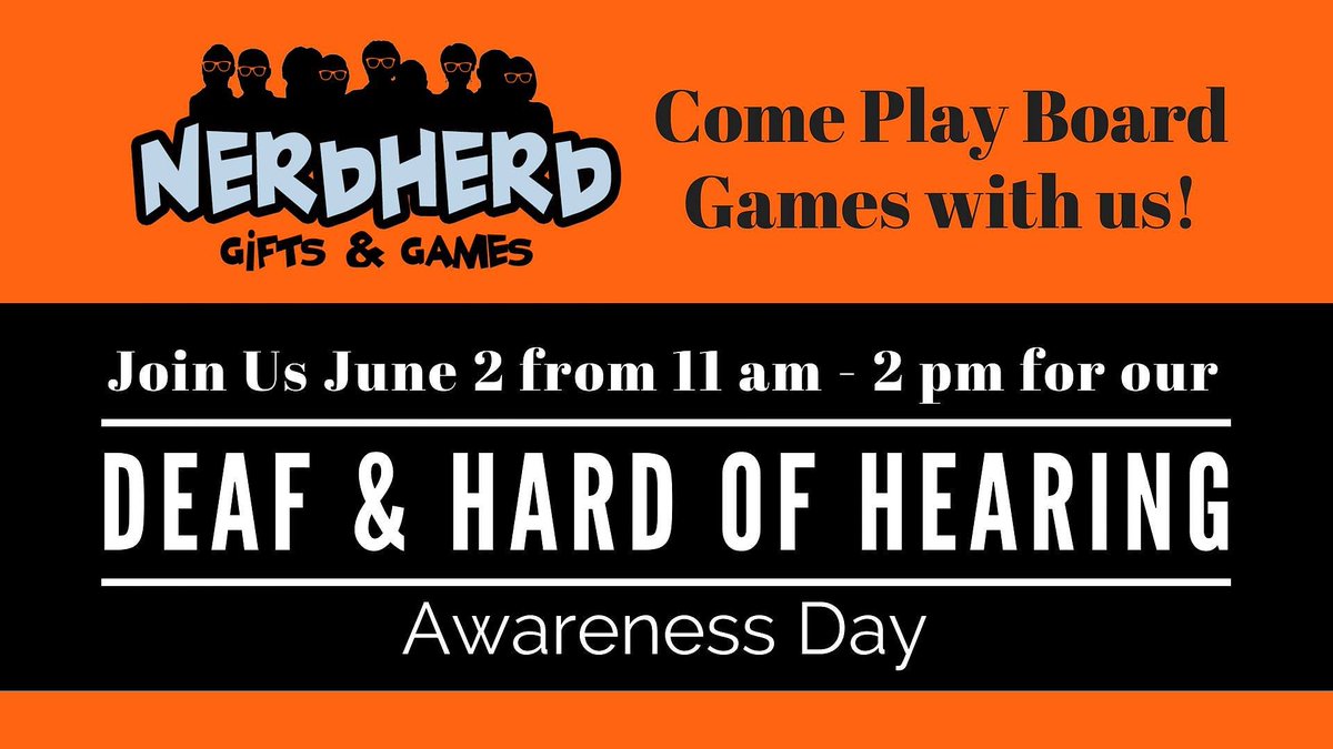 nerdherd_gburg's tweet photo. Please help us spread the word about this fantastic event being held at Nerd Herd this Saturday! ASL translators on site from 11am to 2pm.  #Gettysburg #ASL #deaf #hardofhearing #hearingimpared #FREE #freegameplay #flgs #playlocal #nerdherdgburg https://t.co/xsXEjGxrRk