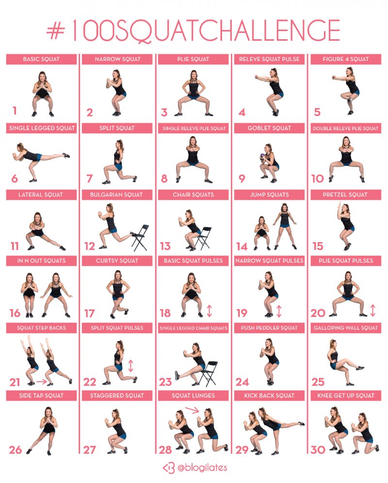 POP Pilates on X: @blogilates is hosting the #100squatchallenge