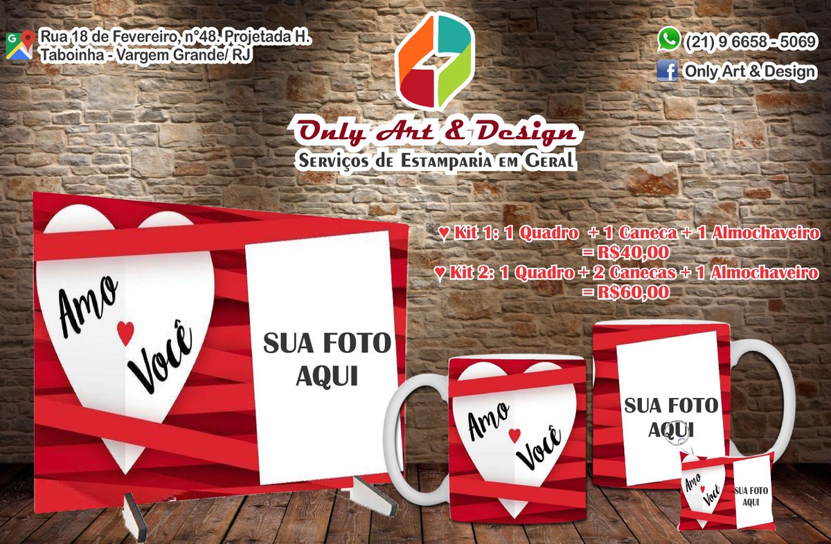 OnlyArteDesign's tweet image. Dia dos Namorados chegando e nós estamos como? APAIXONADÍSSIMOS!!!
Presentes exclusivos, do jeitinho do seu amor, você só encontra aqui.
Venha para a Only e arrase ao presentear quem você ama
#VemSerExclusivo #vemSerOnly #Estampeasuaideia