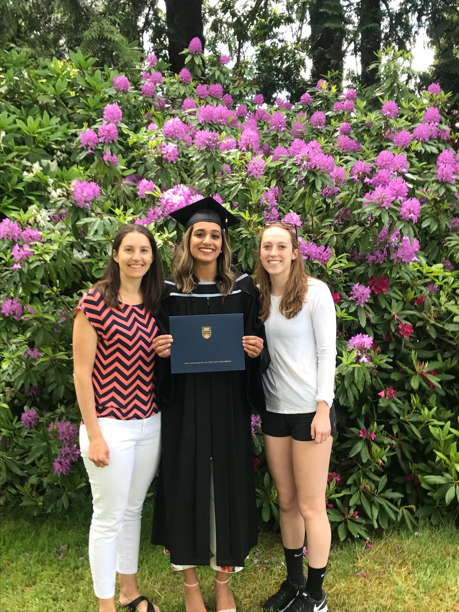 UBCWBBall's tweet photo. Sheβs a graduate, can you believe it? (Apparently canβt, based on pic #1) Congrats Shilpa!! #ubclassof2018 #UBCGrad https://t.co/EbnWpjALYD