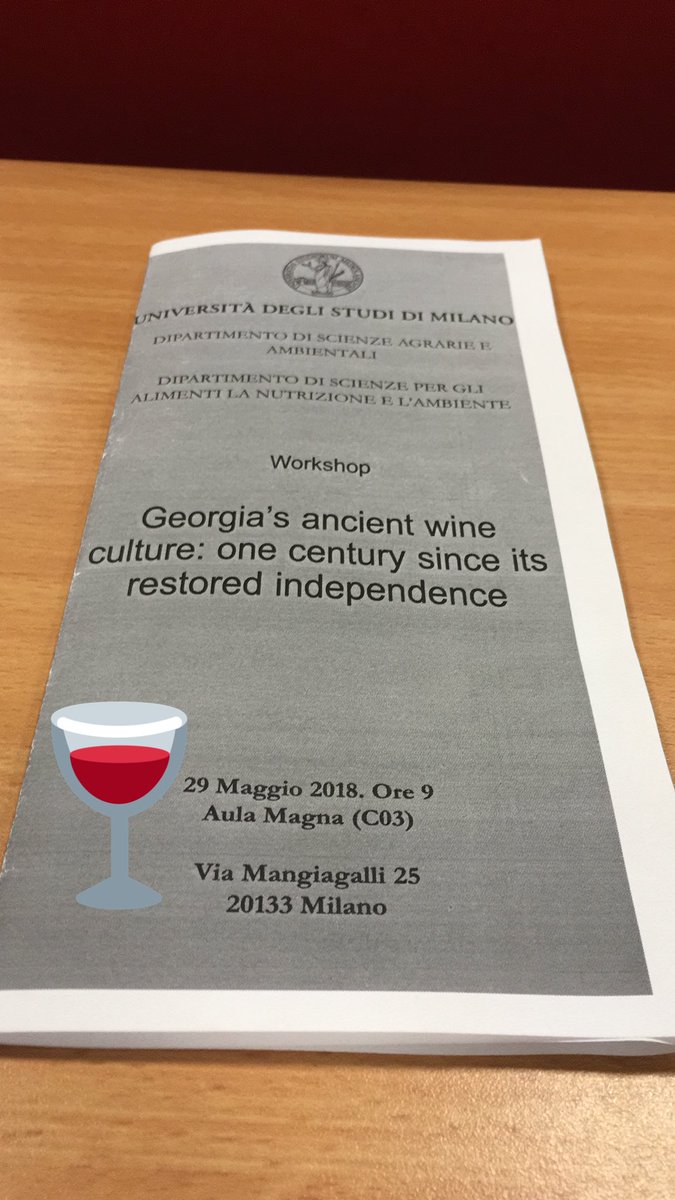 sam_mora97's tweet photo. Interesting workshop about Georgia’s ancient wine colture.
#unimi #georgia100 #8000years https://t.co/8S9scLqUZv