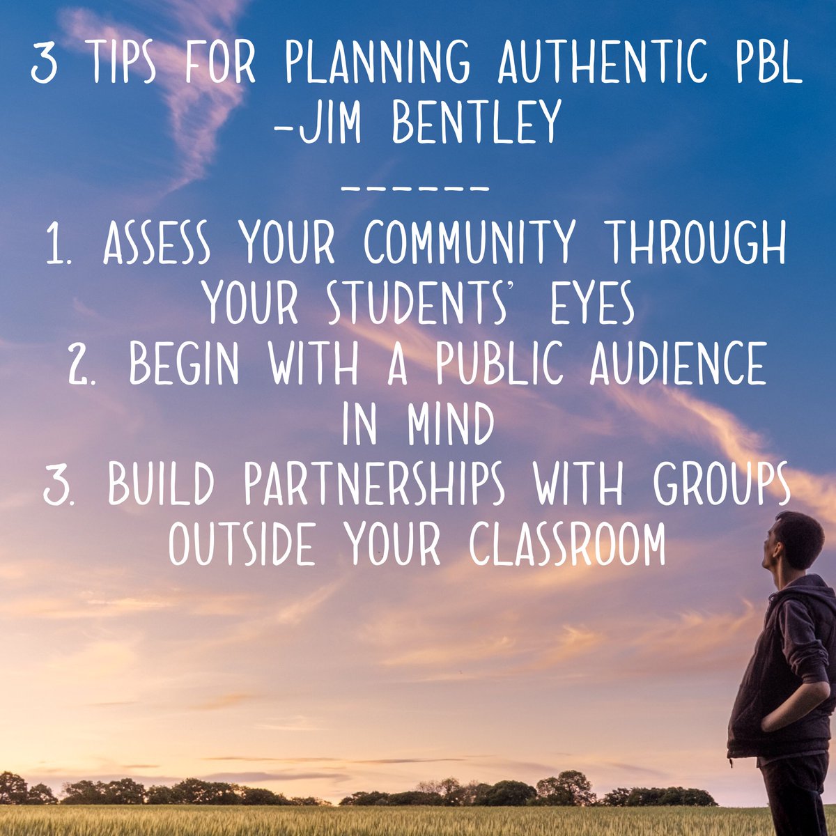 “...by sharing our students’ work with the world at large, we transform the very purpose for learning from a solitary experience to a collaborative journey.” @Curiosity_Films gives tips on authenticity. #Authenticity #PBL #edchat #pblchat 
bie.org/blog/3_tips_fo…