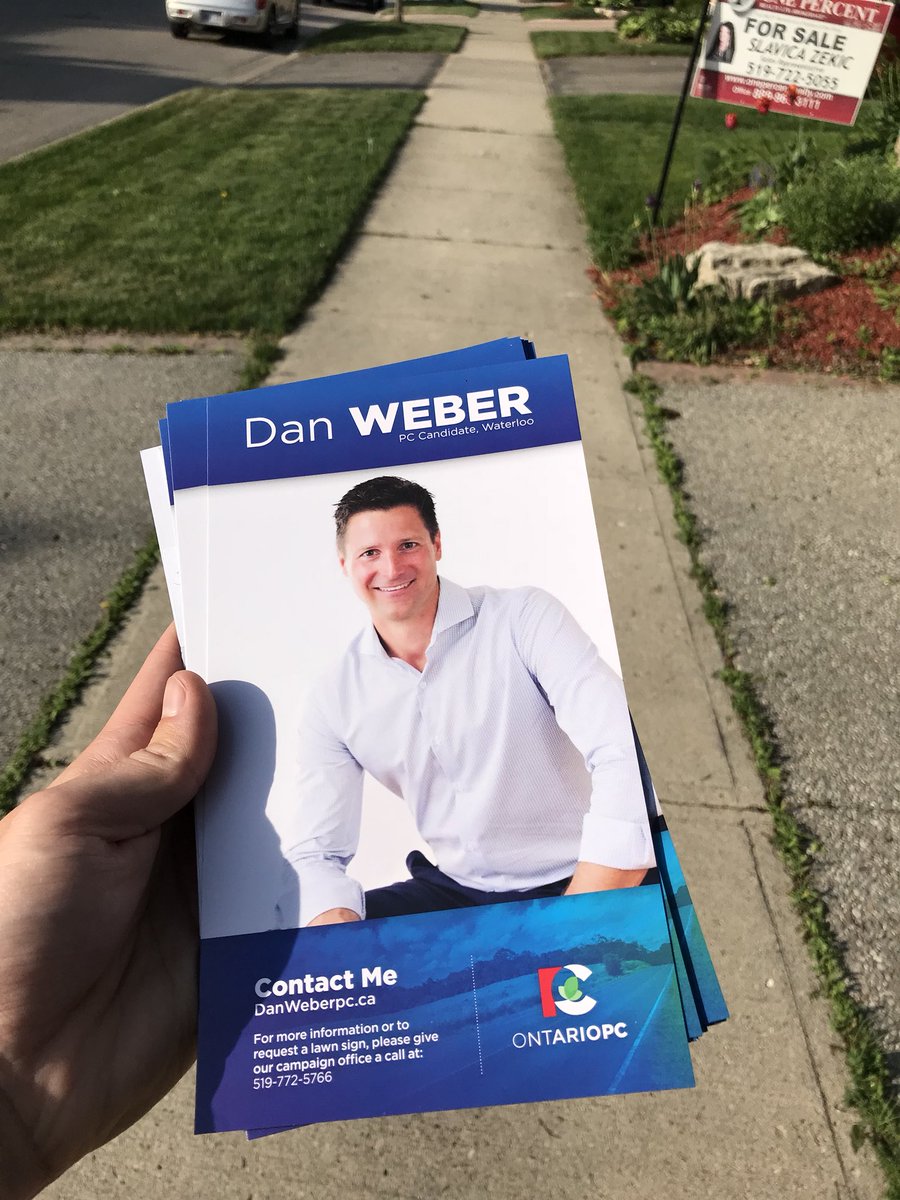 Great to be back in #Waterloo tonight hitting the pavement for <a href="/DanWeberPC/">Dan Weber</a>! Let turn Waterloo blue! #pcpo #onpoli
