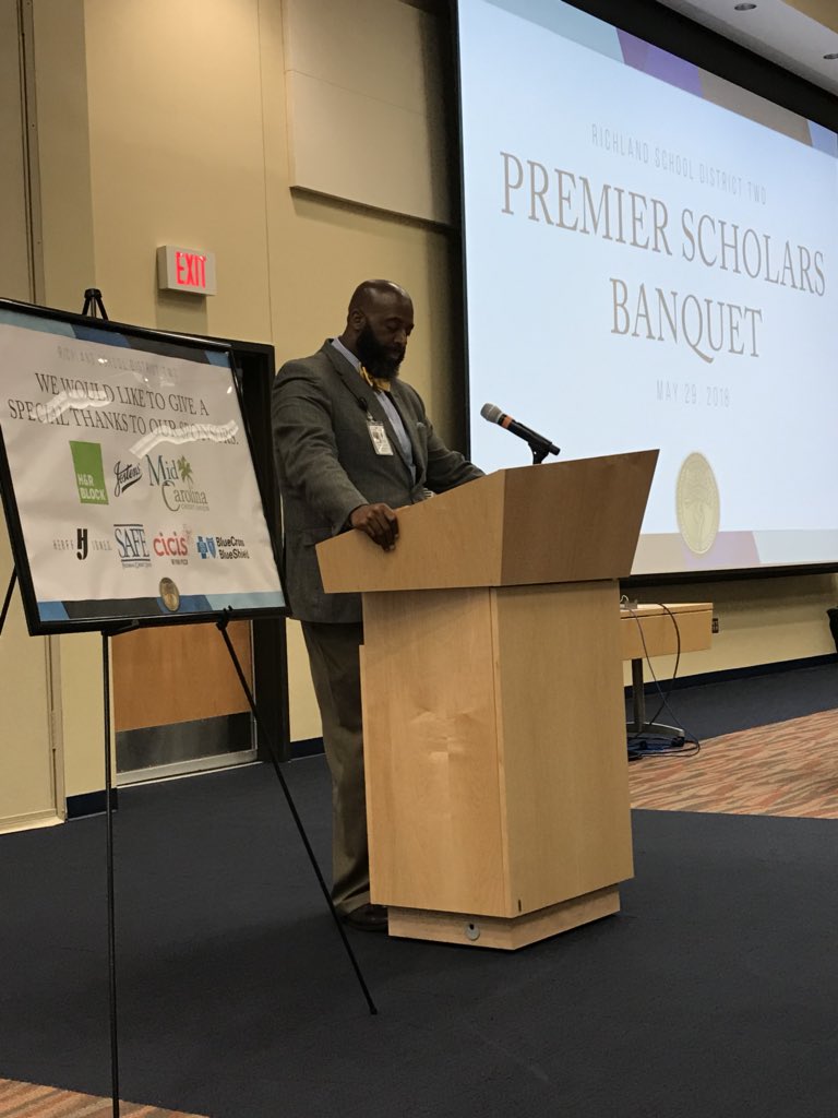 <a href="/DrBaronDavis/">Baron R. Davis, PhD</a> addresses #richlandtwo premier scholars: “Your hard work now gives you access to explore your passions.”