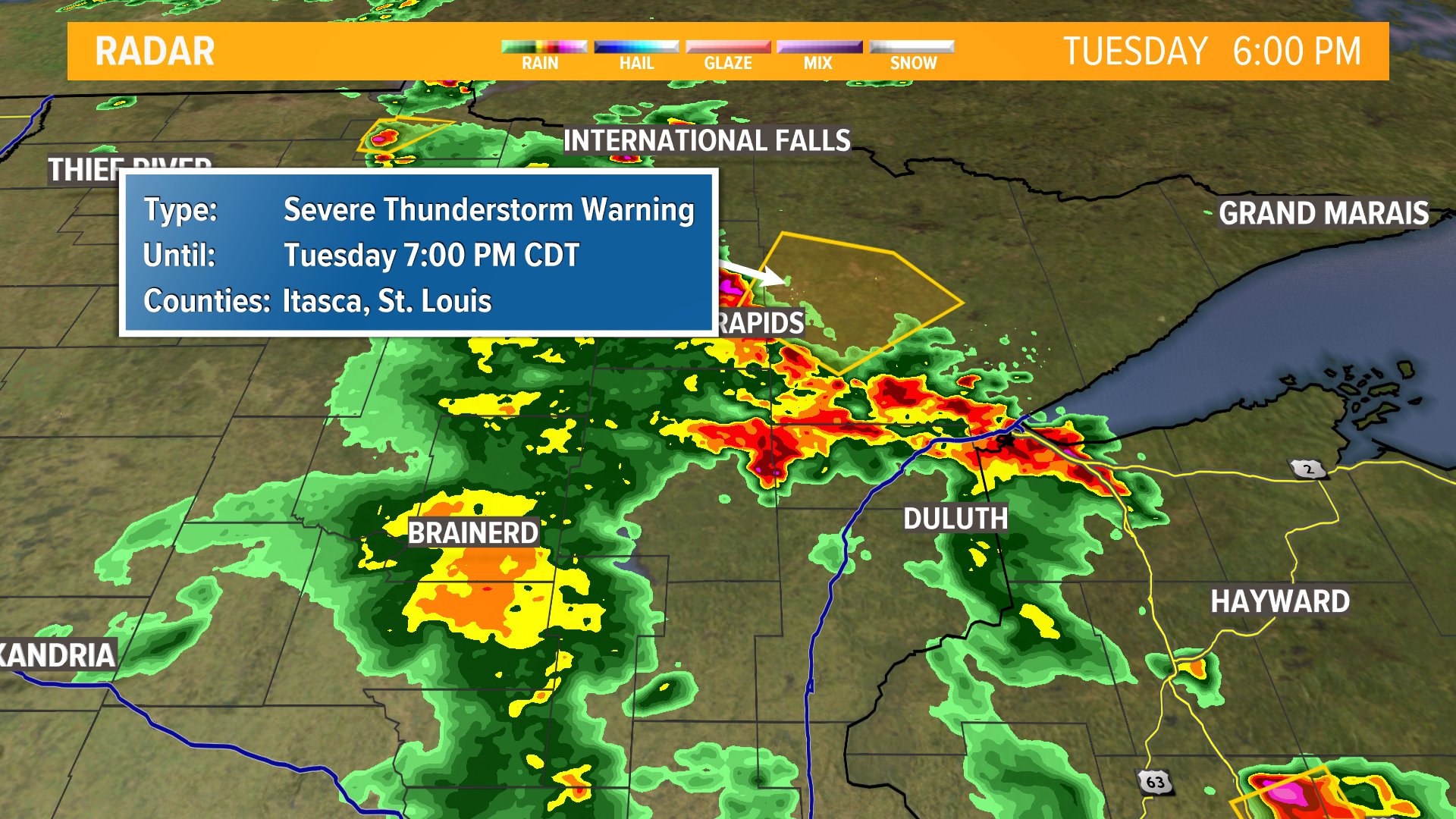 KARE 11 Weather on Twitter "A severe thunderstorm warning has been